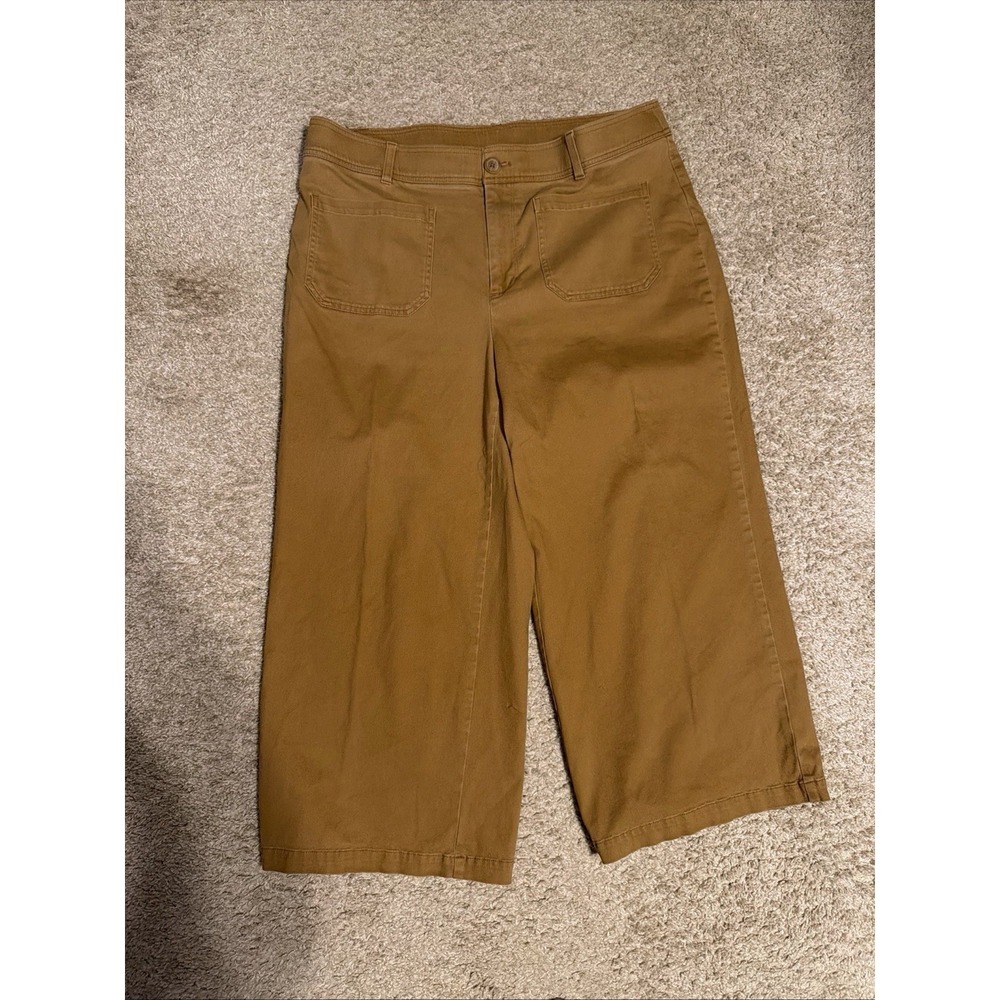 Ava & Viv 17 Wide Leg Crop Brown Pants NWOT